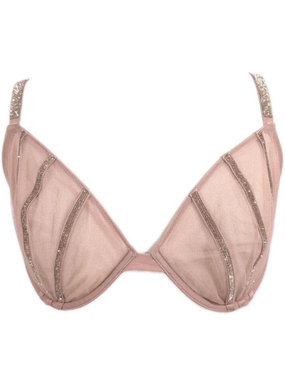 Victoria's Secret Very Sexy Sheer Shine Unlined Demi Bra 36DDD Women Plus almond